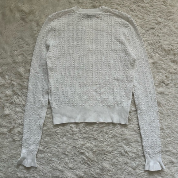 Madewell Sweater The Signature Open-Knit Cardigan Button Front White XS NWT New - Picture 5 of 13